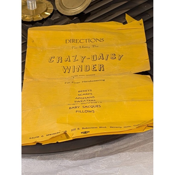 Vintage Crazy Daisy Winder Handweaving Tool with Instructions Ralph C Springer - Picture 4 of 5